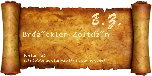 Brückler Zoltán névjegykártya