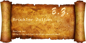 Brückler Zoltán névjegykártya